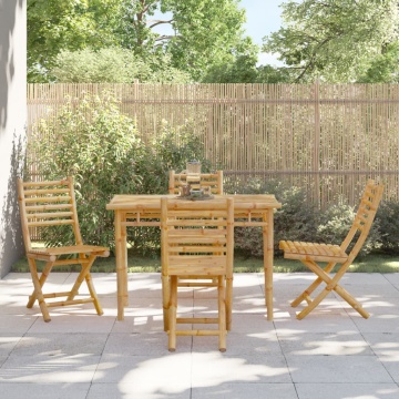 Set mobilier de grădină, 5 piese, bambus - Img 1