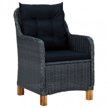 Set mobilier de grădină, 5 piese, gri închis - Img 8
