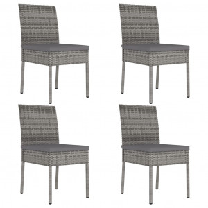 Set mobilier de grădină, 5 piese, gri, poliratan - Img 8
