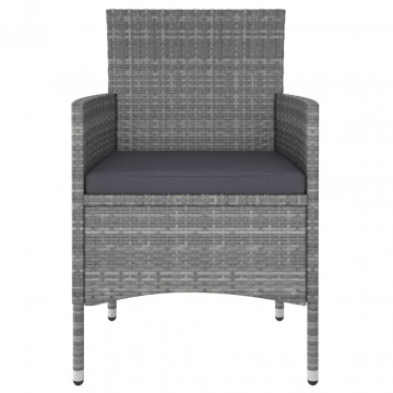 Set mobilier de grădină, 5 piese, gri, poliratan - Img 4
