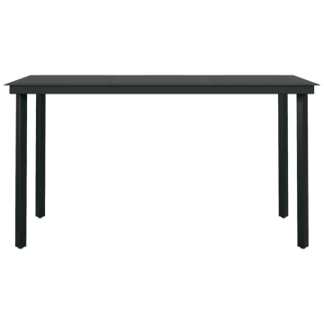 Set mobilier de grădină, 5 piese, gri și negru - Img 4