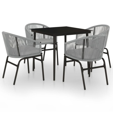 Set mobilier de grădină, 5 piese, gri - Img 2