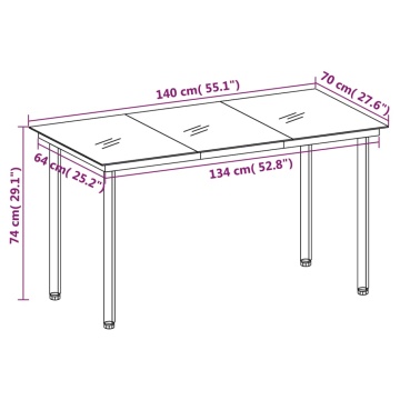 Set mobilier de grădină, 5 piese, gri - Img 6