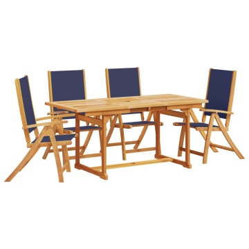 Set mobilier de grădină, 5 piese, lemn masiv acacia/textilenă - Img 2