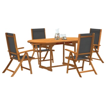 Set mobilier de grădină, 5 piese, lemn masiv acacia/textilenă - Img 1