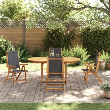 Set mobilier de grădină, 5 piese, lemn masiv acacia/textilenă - Img 3