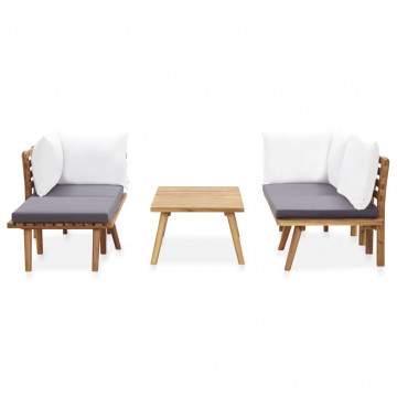 Set mobilier de grădină, 5 piese, lemn masiv de acacia - Img 3