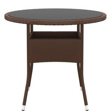 Set mobilier de grădină, 5 piese, maro, poliratan - Img 5