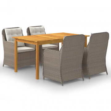 Set mobilier de grădină, 5 piese, maro - Img 1