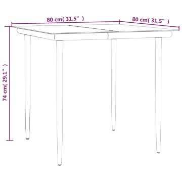 Set mobilier de grădină, 5 piese, negru, oțel și textilenă - Img 6