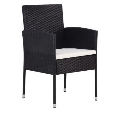 Set mobilier de grădină, 5 piese, negru, poliratan - Img 4