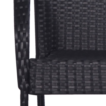 Set mobilier de grădină, 5 piese, negru, poliratan - Img 6