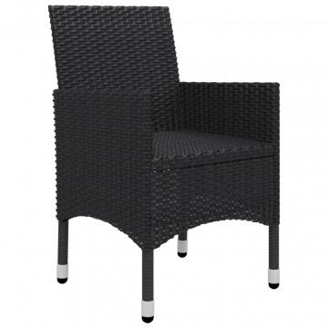 Set mobilier de grădină, 5 piese, negru - Img 4