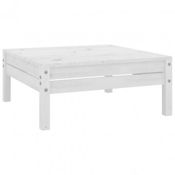 Set mobilier de grădină, 6 piese, alb, lemn masiv de pin - Img 8