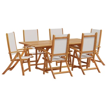 Set mobilier de grădină, 7 piese, lemn masiv acacia/textilenă - Img 2