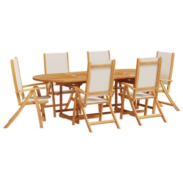 Set mobilier de grădină, 7 piese, lemn masiv acacia/textilenă - Img 2