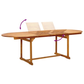 Set mobilier de grădină, 7 piese, lemn masiv acacia/textilenă - Img 5