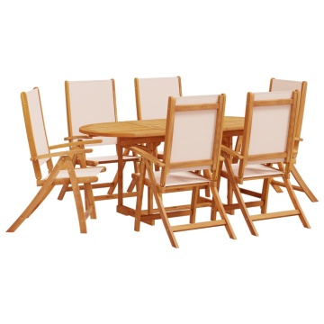 Set mobilier de grădină, 7 piese, lemn masiv acacia/textilenă - Img 2