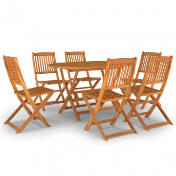 Set mobilier de grădină, 7 piese, lemn masiv de acacia - Img 2