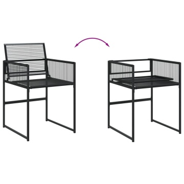 Set mobilier de grădină, 7 piese, negru, poliratan - Img 7