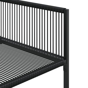 Set mobilier de grădină, 7 piese, negru, poliratan - Img 8