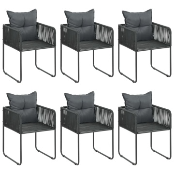 Set mobilier de grădină, 7 piese, negru și maro, ratan PVC - Img 4