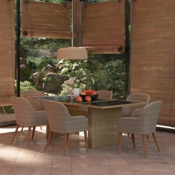 Set mobilier de grădină, 7 piese, poliratan - Img 1