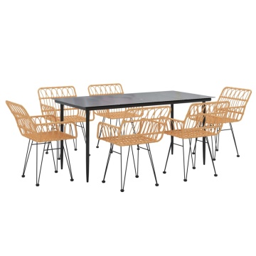 Set mobilier de grădină, 7 piese, poliratan - Img 3