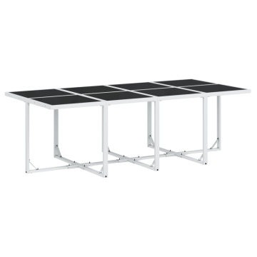 Set mobilier de grădină, 9 piese, cu perne, alb, textilenă - Img 3