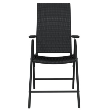 Set mobilier de grădină, 9 piese, negru - Img 4