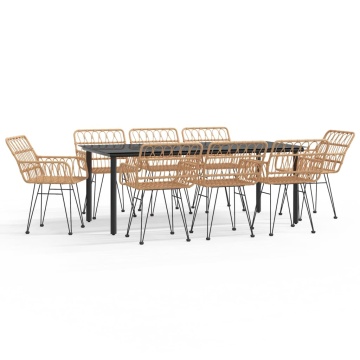 Set mobilier de grădină, 9 piese, poliratan - Img 2