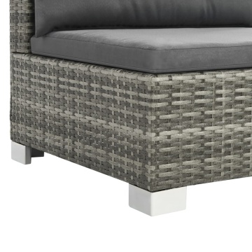 Set mobilier de grădină cu perne, 10 piese, gri, poliratan - Img 8