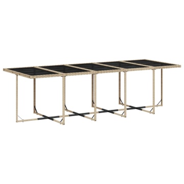Set mobilier de grădină cu perne, 11 piese, bej, poliratan - Img 4