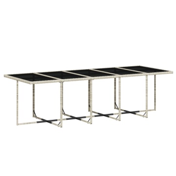 Set mobilier de grădină cu perne 11 piese gri deschis poliratan - Img 3