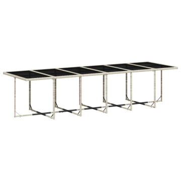 Set mobilier de grădină cu perne 13 piese gri deschis poliratan - Img 4