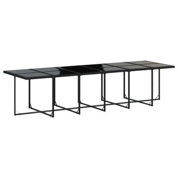 Set mobilier de grădină cu perne, 13 piese, negru, poliratan - Img 4