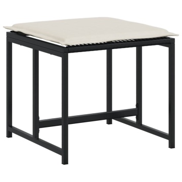 Set mobilier de grădină cu perne, 15 piese, negru, poliratan - Img 6