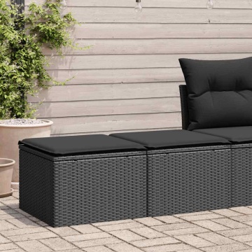 Set mobilier de grădină cu perne, 2 piese poliratan/lemn acacia - Img 1