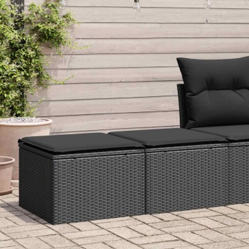 Set mobilier de grădină cu perne, 2 piese poliratan/lemn acacia - Img 1