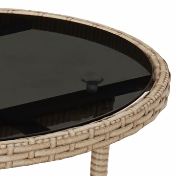 Set mobilier de grădină cu perne 3 piese bej poliratan & sticlă - Img 5