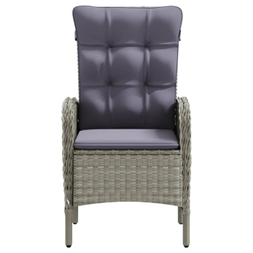 Set mobilier de grădină, cu perne, 3 piese, gri și negru - Img 4