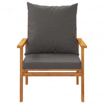 Set mobilier de grădină cu perne, 3 piese, lemn masiv acacia - Img 5