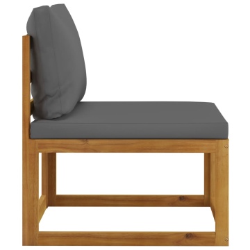 Set mobilier de grădină cu perne, 3 piese, lemn masiv de acacia - Img 4
