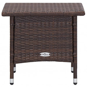 Set mobilier de grădină cu perne, 3 piese, maro, poliratan - Img 7