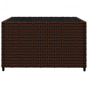 Set mobilier de grădină cu perne, 3 piese, maro, poliratan - Img 7