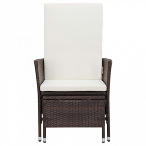 Set mobilier de grădină cu perne, 3 piese, maro, poliratan - Img 4