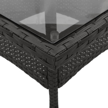Set mobilier de grădină cu perne 3 piese negru poliratan&sticlă - Img 5