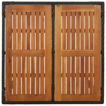 Set mobilier de grădină cu perne, 3 piese, negru, poliratan - Img 7