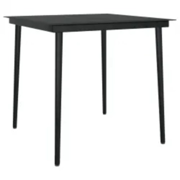 Set mobilier de grădină cu perne, 3 piese, negru - Img 8