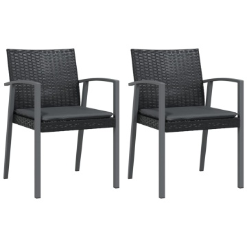 Set mobilier de grădină cu perne, 3 piese, poliratan și oțel - Img 4